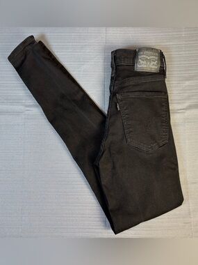 Levi’s Mile High Super Skinny Jeans Black High Rise W26 Stretch Denim